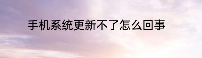 手机系统更新不了怎么回事