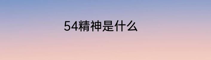 54精神是什么