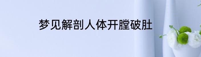 梦见解剖人体开膛破肚