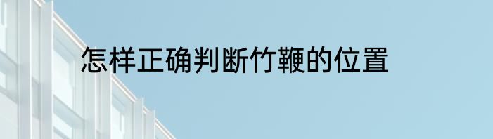 怎样正确判断竹鞭的位置
