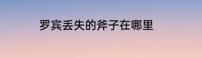 罗宾丢失的斧子在哪里