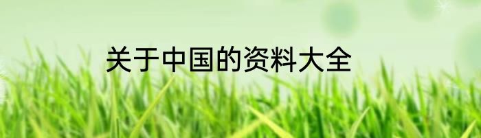 关于中国的资料大全