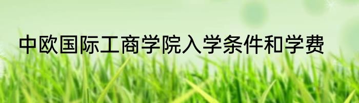 中欧国际工商学院入学条件和学费