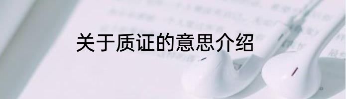 关于质证的意思介绍