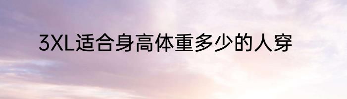 3XL适合身高体重多少的人穿