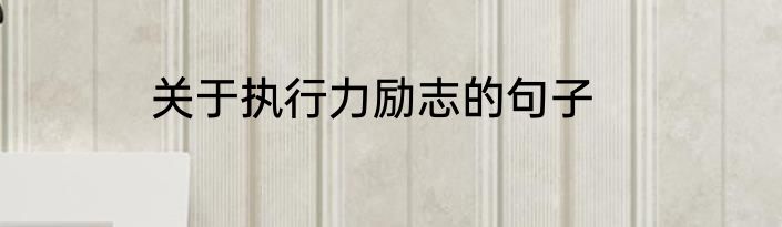 关于执行力励志的句子