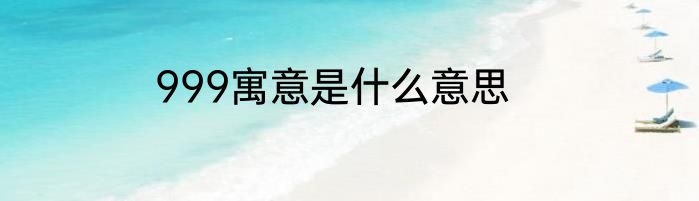 999寓意是什么意思