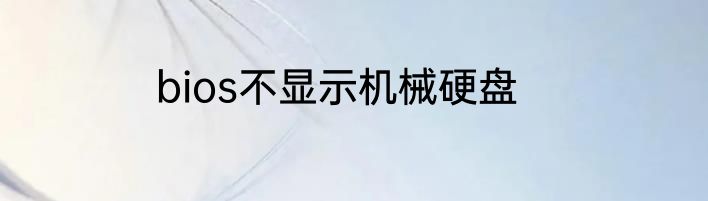 bios不显示机械硬盘