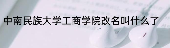 中南民族大学工商学院改名叫什么了