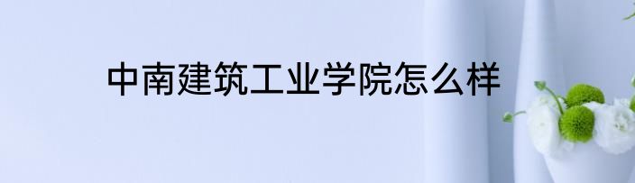中南建筑工业学院怎么样