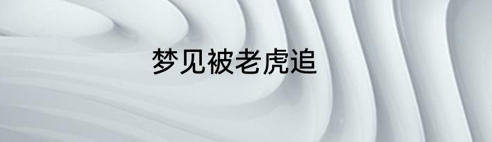 梦见被老虎追