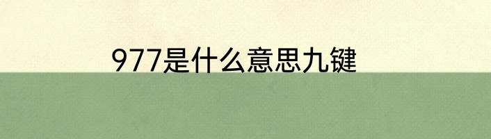 977是什么意思九键