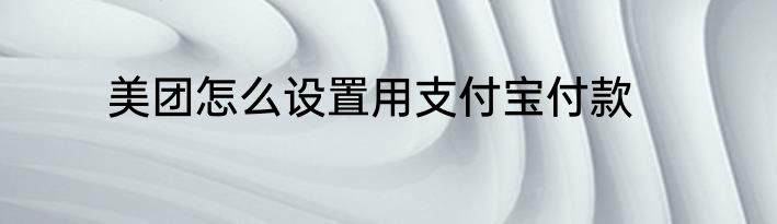 美团怎么设置用支付宝付款