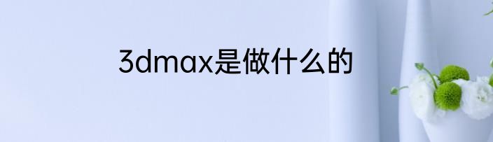 3dmax是做什么的