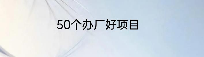 50个办厂好项目