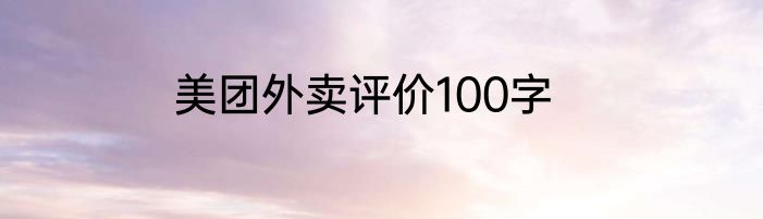 美团外卖评价100字