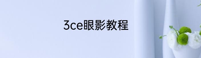 3ce眼影教程