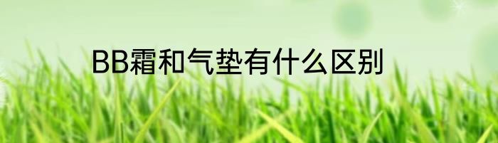 BB霜和气垫有什么区别