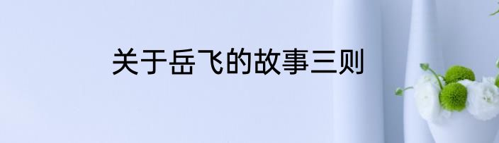 关于岳飞的故事三则