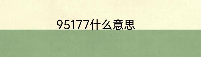 95177什么意思