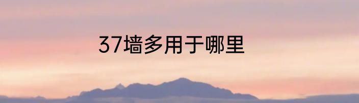 37墙多用于哪里