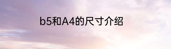 b5和A4的尺寸介绍