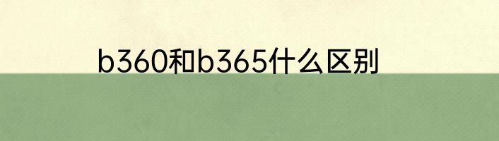b360和b365什么区别