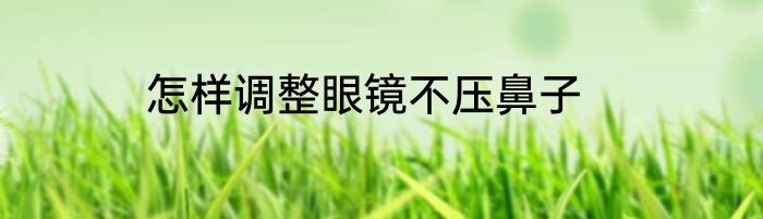 怎样调整眼镜不压鼻子