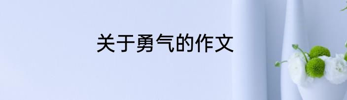 关于勇气的作文