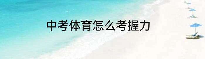 中考体育怎么考握力