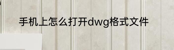 手机上怎么打开dwg格式文件