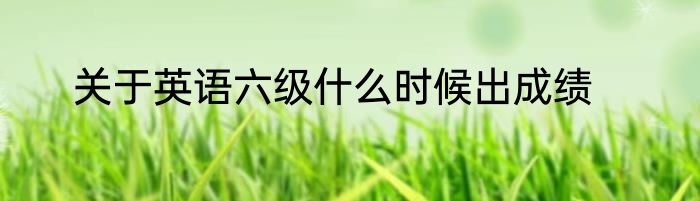 关于英语六级什么时候出成绩