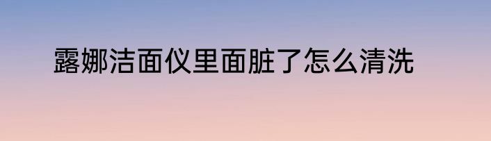 露娜洁面仪里面脏了怎么清洗