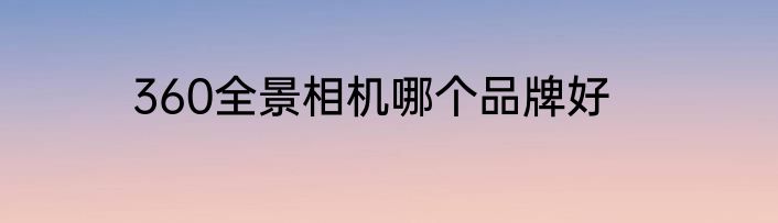 360全景相机哪个品牌好