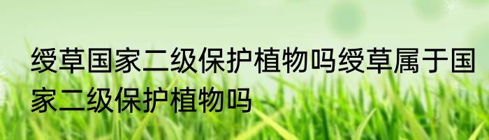 绶草国家二级保护植物吗绶草属于国家二级保护植物吗