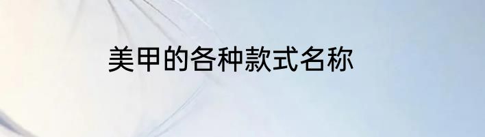美甲的各种款式名称