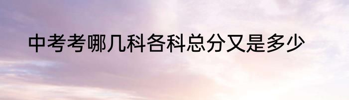 中考考哪几科各科总分又是多少
