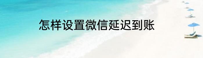怎样设置微信延迟到账