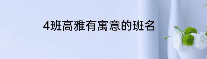 4班高雅有寓意的班名