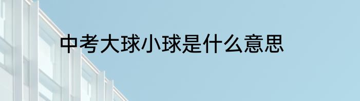 中考大球小球是什么意思