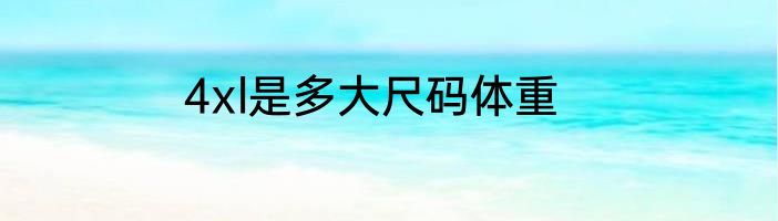 4xl是多大尺码体重