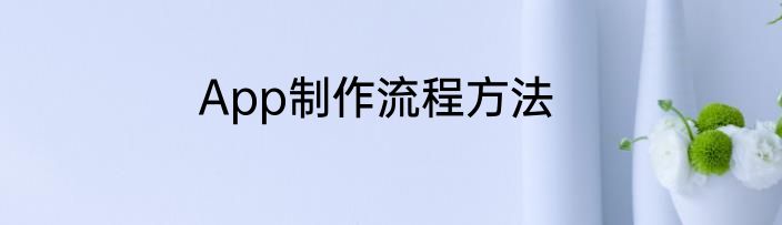 App制作流程方法