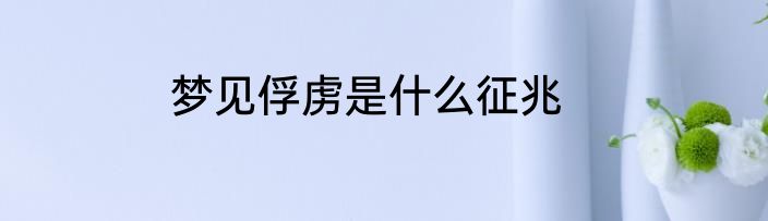 梦见俘虏是什么征兆