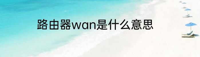 路由器wan是什么意思