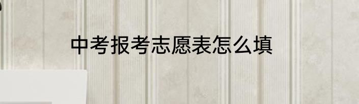 中考报考志愿表怎么填