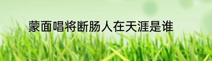 蒙面唱将断肠人在天涯是谁