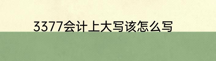 3377会计上大写该怎么写