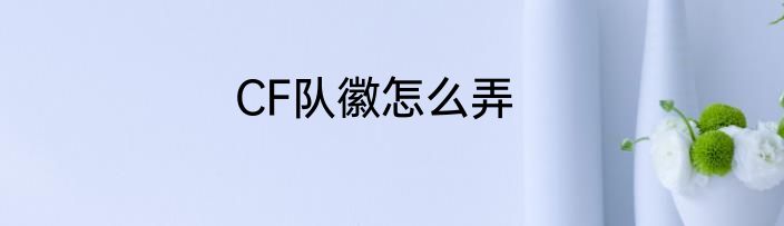 CF队徽怎么弄