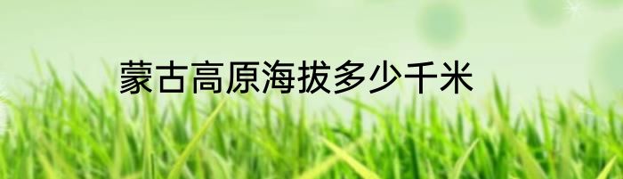 蒙古高原海拔多少千米