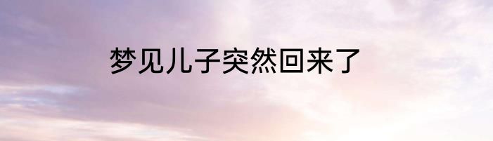 梦见儿子突然回来了